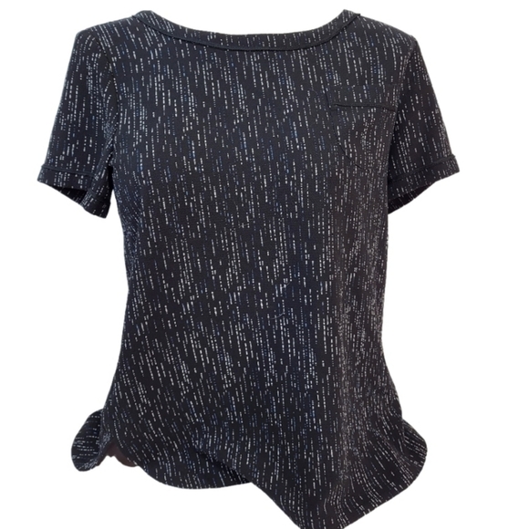 RW&Co Black Patterned Short Sleeve Blouse - Picture 1 of 6